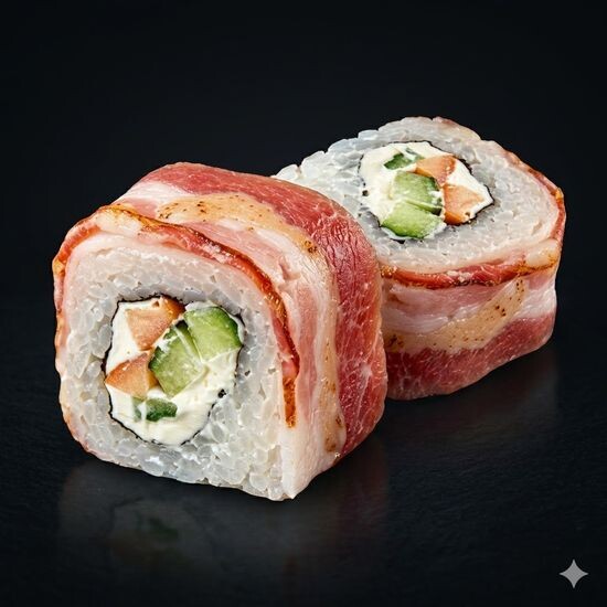 Запечёный мясной в беконе