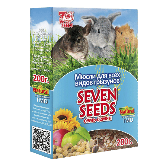 Seven Seeds мюсли для всех видов грызунов, 200 г