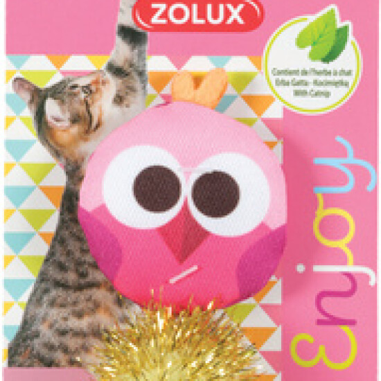 Zolux игрушка для кошек с кошачьей мятой «Совушка», розовая