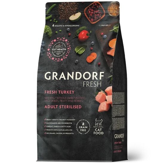 GRANDORF Fresh Cat Sterilised Turkey & Sweet Potato сухой корм для стерилизованных кошек, индейка с бататом