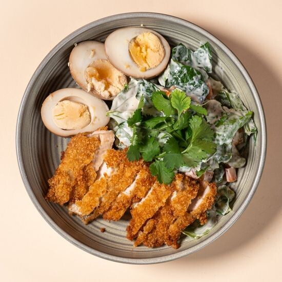 Японский картофельный салат с курицей