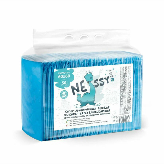 NESSY пелёнка впитывающая одноразовая гелевая, 60×60 см, 480 мл, упаковка 110 шт за 1 шт