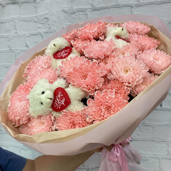 Букет с мишками