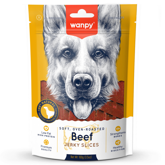 Wanpy Dog лакомство для собак, соломка из вяленой говядины, 100 г