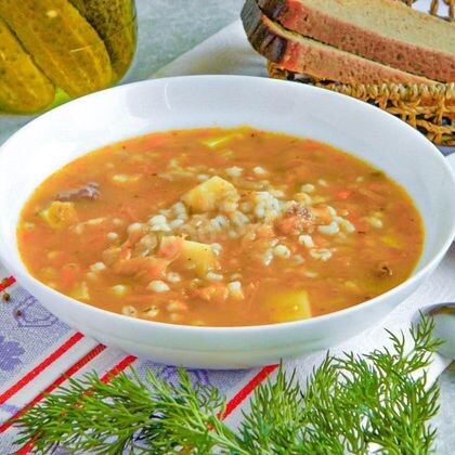 Суп Перловый с говяжьей тушенкой