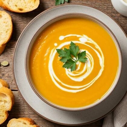 Тыквенный суп-пюре на курином бульоне