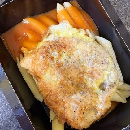 Бризоль с макаронами