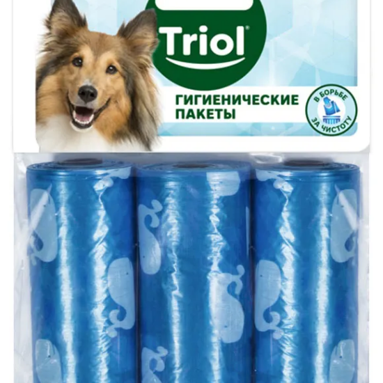 Triol Hygiene сменные гигиенические пакеты для собак, 3 рулона по 15 шт