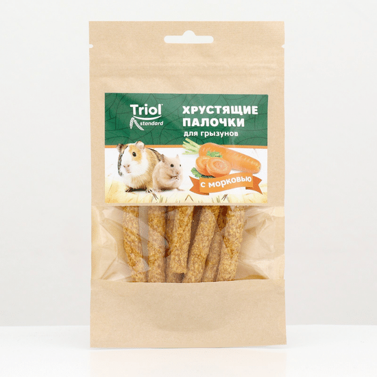 Triol Standard лакомство для грызунов, хрустящие палочки с морковью, 30 г