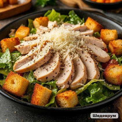 Цезарь с копчёной курочкой