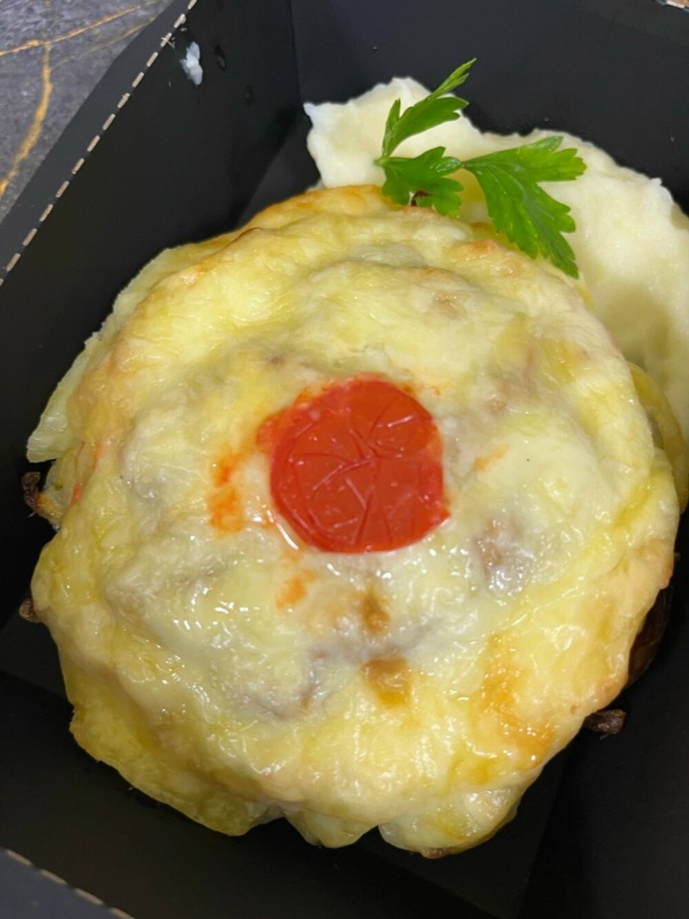 Куриное гнездо с пюре