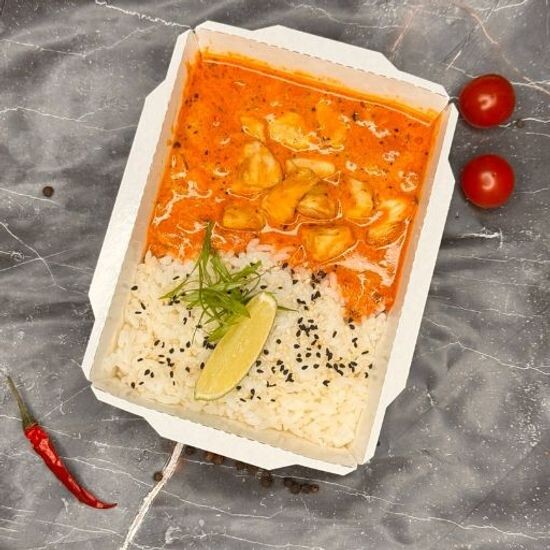 Рис карри красный с курицей (острый)