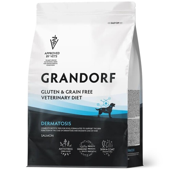 GRANDORF Veterinary Diet Salmon Dermatosis сухой корм для собак при дерматозах, для здоровья кожи и шерсти, лосось