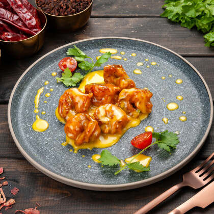 Prawns honey mustard/ Креветки в медово-горчичном соусе 200гр