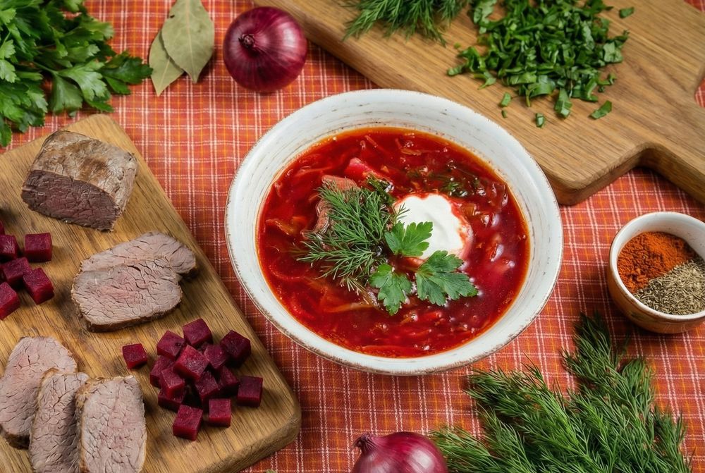 Борщ с курицей
