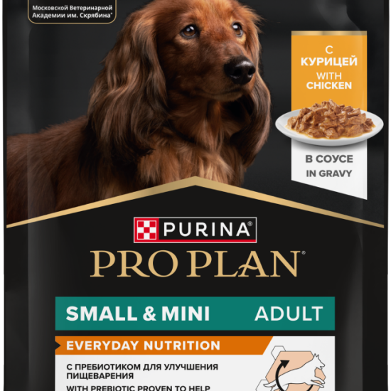 PRO PLAN пауч для взрослых собак мелких и карликовых пород, курица в соусе, 85 г