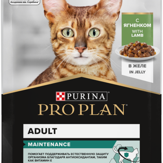 PRO PLAN Maintenance пауч для взрослых кошек, ягнёнок в желе, 85 г