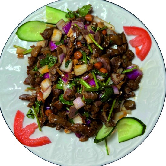 Салат из куриных желудков