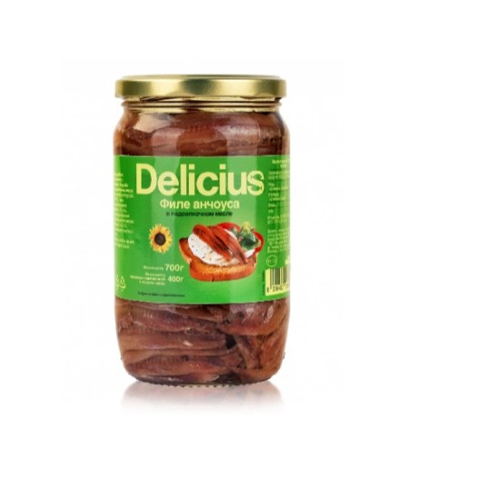 Филе из анчоуса в подсолнечном масле «Delicuis»