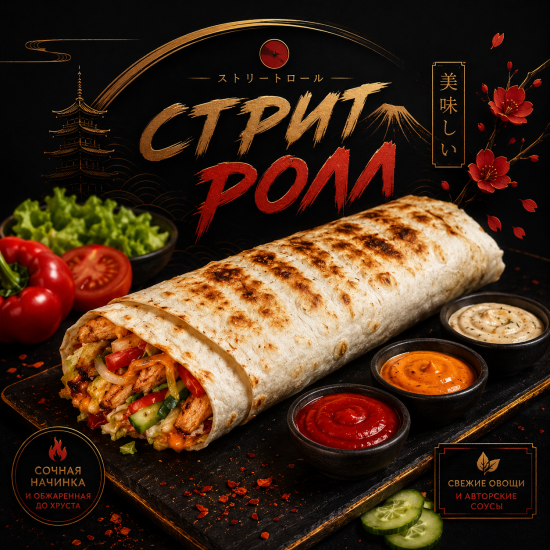 Стрит шаурма с курицей