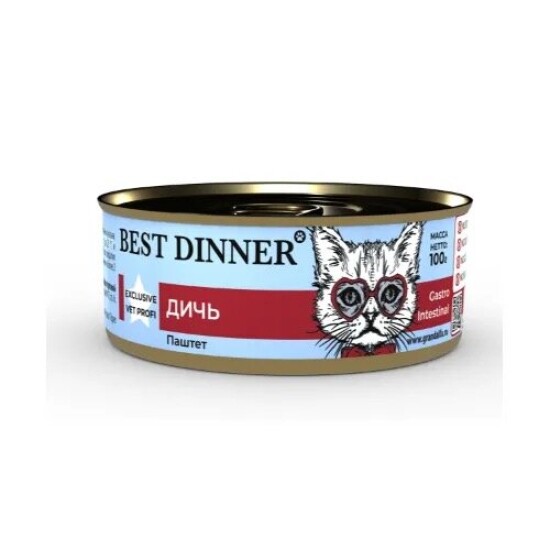 Best Dinner VET PROFI Gastro Intestinal консервы для кошек, дичь, 100 г
