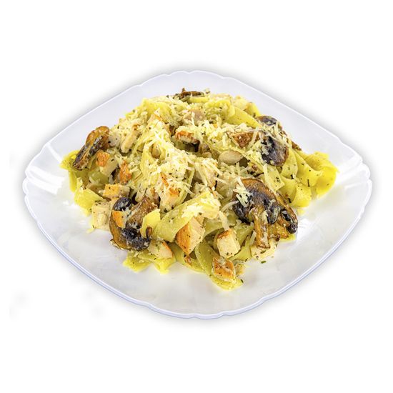 Паста с курицей и грибами