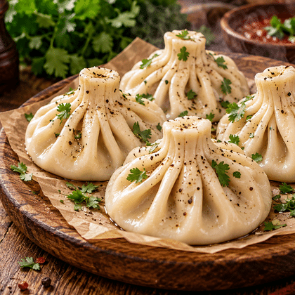 Хинкали из картофеля и домашнего сыра