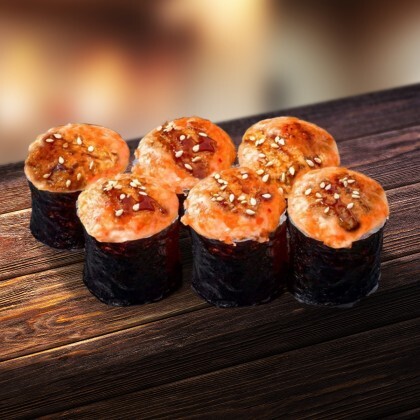 Мини роллы под спайси соусом (Морепродукты на выбор)
