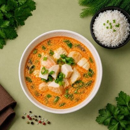 Суп Том Ям с курицей и рисом