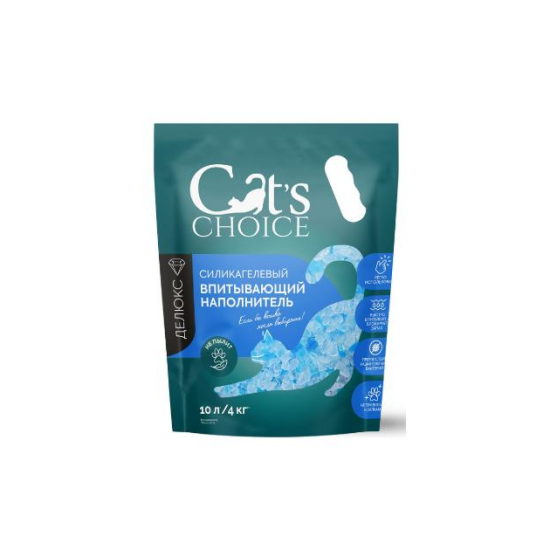 Cat's Choice наполнитель силикагелевый впитывающий с синими гранулами, 10 л (4 кг)