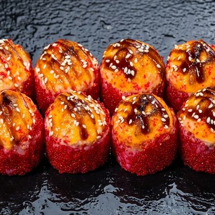 Запеченный ролл с курицей терияки