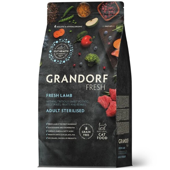 GRANDORF Fresh Cat Sterilised Lamb & Sweet Potato сухой корм для стерилизованных кошек, ягнёнок с бататом