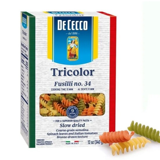 Паста «De Cecco №34 Фузилли Триколоре»