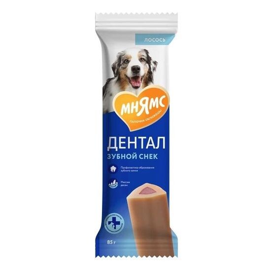 Мнямс Дентал лакомство для собак «Зубной снек» с лососем, 85 г
