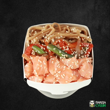 Пшеничная лапша ВОК с лососем