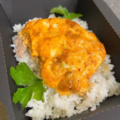 Запеченная свинина ким чи с рисом