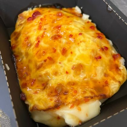 Куриная грудка по-гавайски с пюре