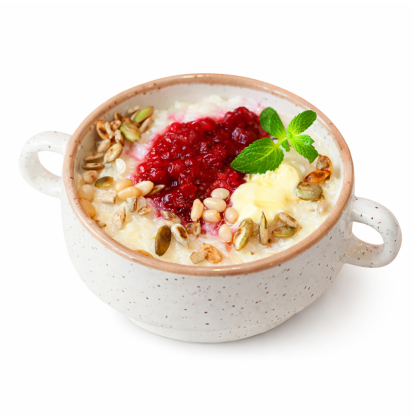 Каша Рисовая с Брусникой и Орехами