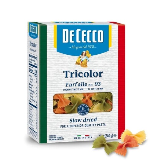 Паста «De Cecco №93 Фарфалле Триколоре»