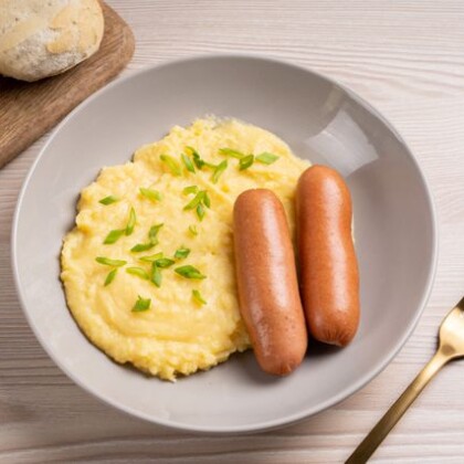 Пюре картофельное с сосиской