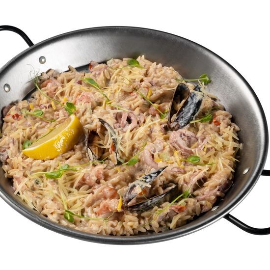 Паста орзо с морепродуктами