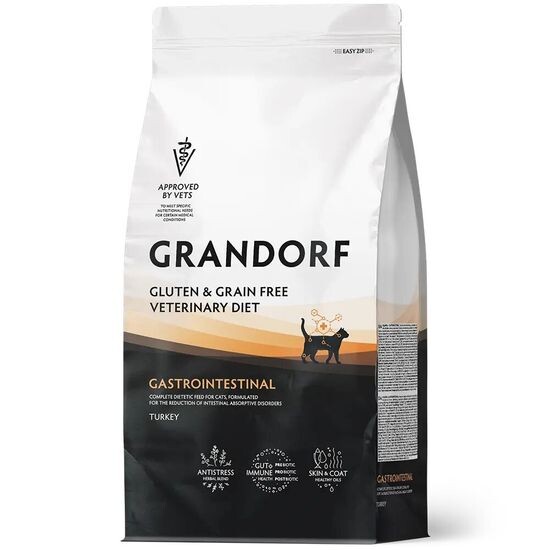 GRANDORF Veterinary Diet Gastrointestinal диетический сухой корм для кошек при заболеваниях желудочно-кишечного тракта, индейка