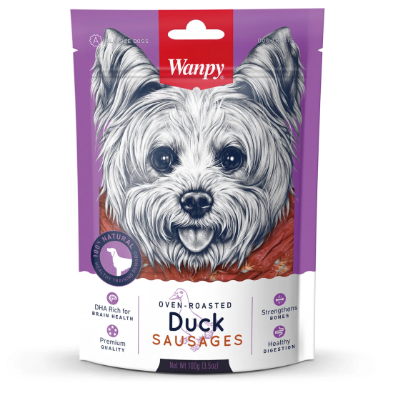 Wanpy Dog лакомство для собак, кости из сыромятной кожи с утиным мясом, 100 г