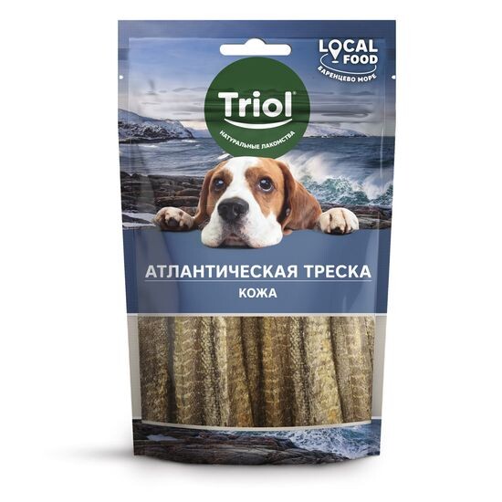 Triol Local Food лакомство для собак «Кожа атлантической трески», 40 г