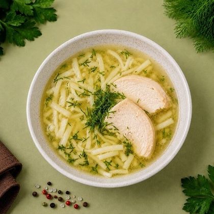 Суп-лапша по-домашнему с курицей