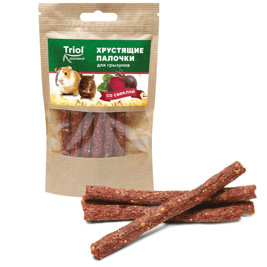 Triol Standard лакомство для грызунов, хрустящие палочки со свёклой, 30 г