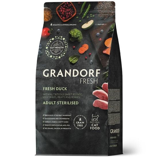 GRANDORF Fresh Cat Sterilised Duck & Sweet Potato сухой корм для стерилизованных кошек, утка с бататом