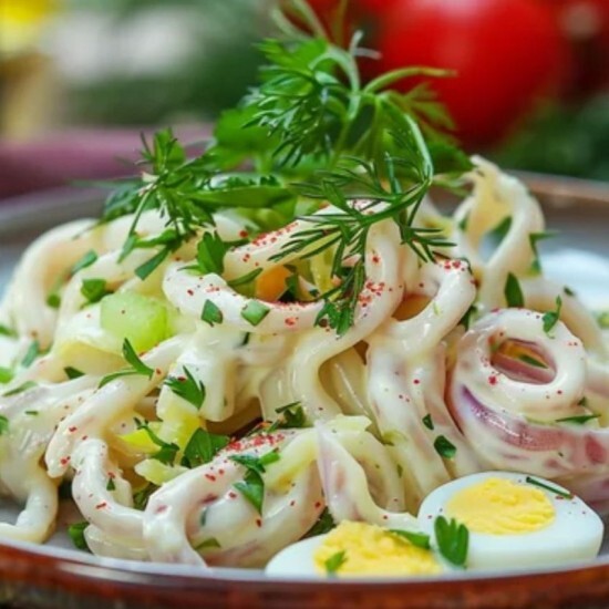 Салат Кальмар с луком