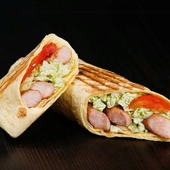 Дабл хот-дог в лаваше с венскими сосисками