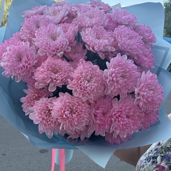 Букет розовых хризантем